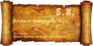 Bodacz Manszvét névjegykártya